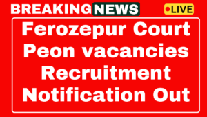 Ferozepur District Court Peon Recruitment 2025