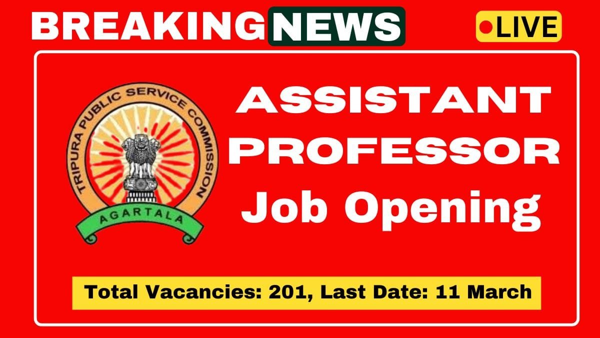 TPSC Assistant Professor Recruitment 2025 Now apply 201 vacancies