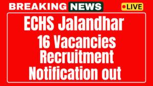 ECHS Jalandhar Recruitment 2025