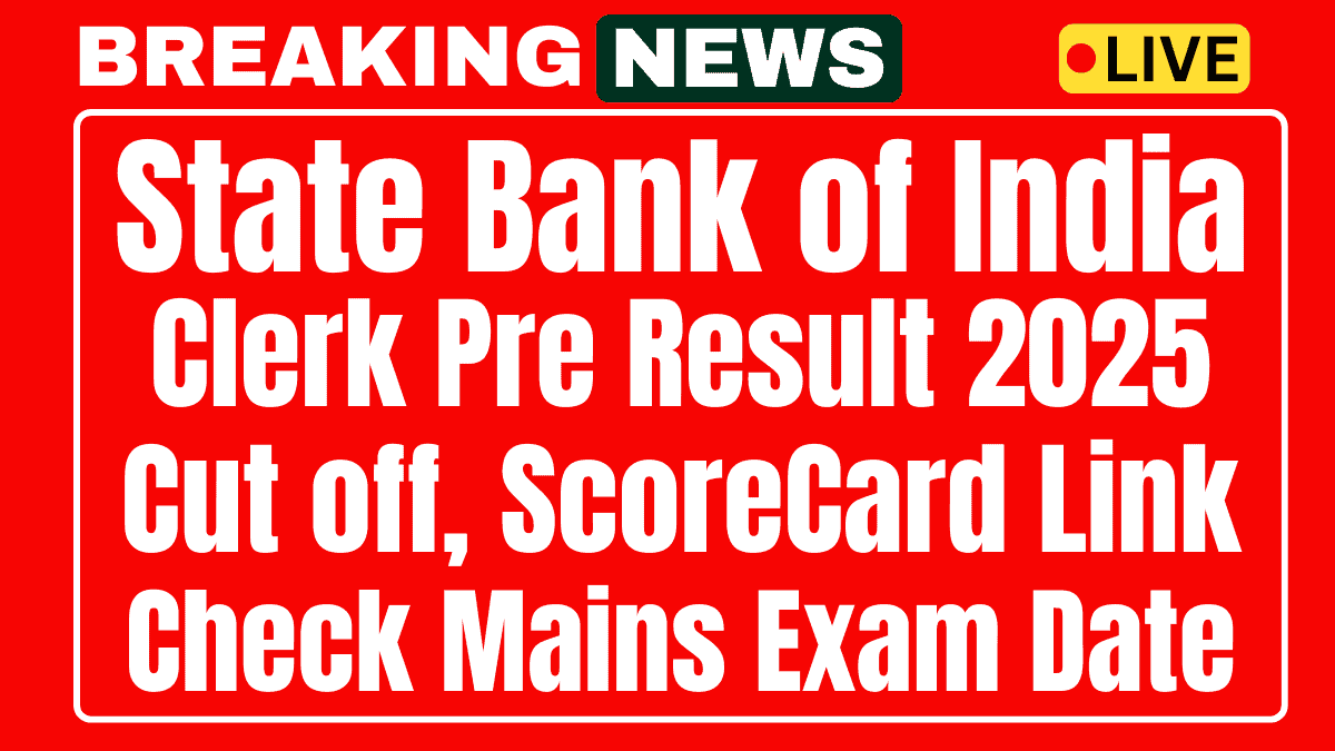 SBI Clerk Pre Result 2025