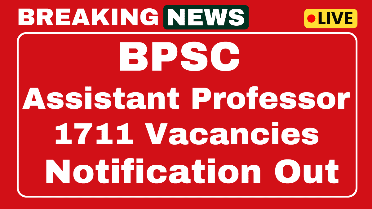 BPSC Assistant Professor Recruitment 2025