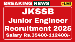 JKSSB Junior Engineer Civil Recruitment 2025