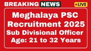 Meghalaya PSC Sub Divisional Officer, Assistant Engineer Jobs