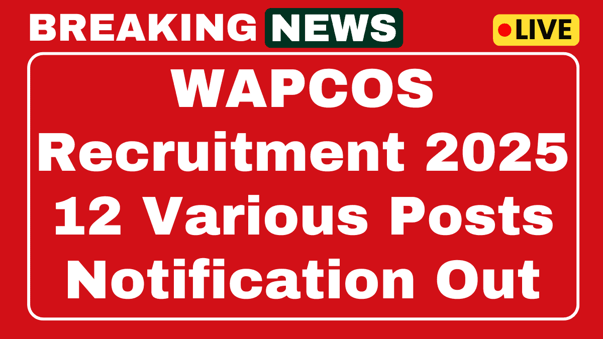 WAPCOS Team Leader, JE Recruitment 2025
