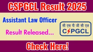 CSPGCL Assistant Law Officer Result 2025 Out at cspdcl.co.in, Direct Link to Download Result PDF Here