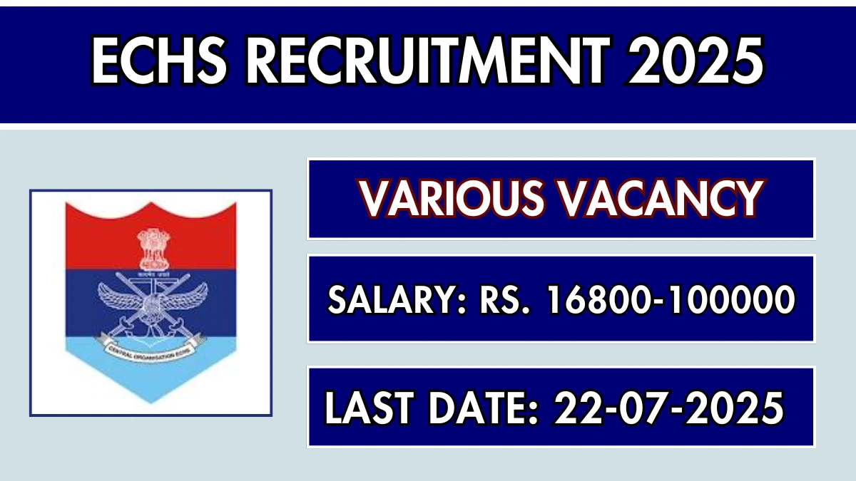 ECHS Chennai Recruitment 2025 - Apply Offline for 76 Chowkidar, Safaiwala and More Posts