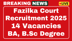 Fazilka Court Stenographer Recruitment 2025