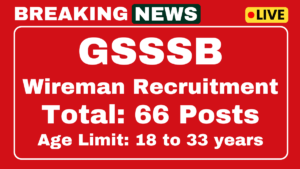 GSSSB Wireman Recruitment 2025
