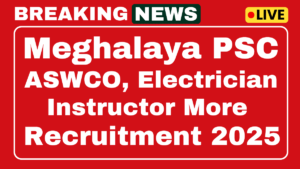 Meghalaya PSC ASWCO, Electrician Instructor Recruitment 2025