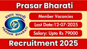 Prasar Bharati Member Recruitment 2025 - Apply Offline