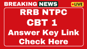 RRB NTPC CBT 1 Answer Key 2025