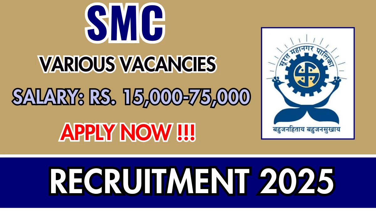 SMC Recruitment 2025 - Apply Online for 72 MO, Lab Technician and More Posts
