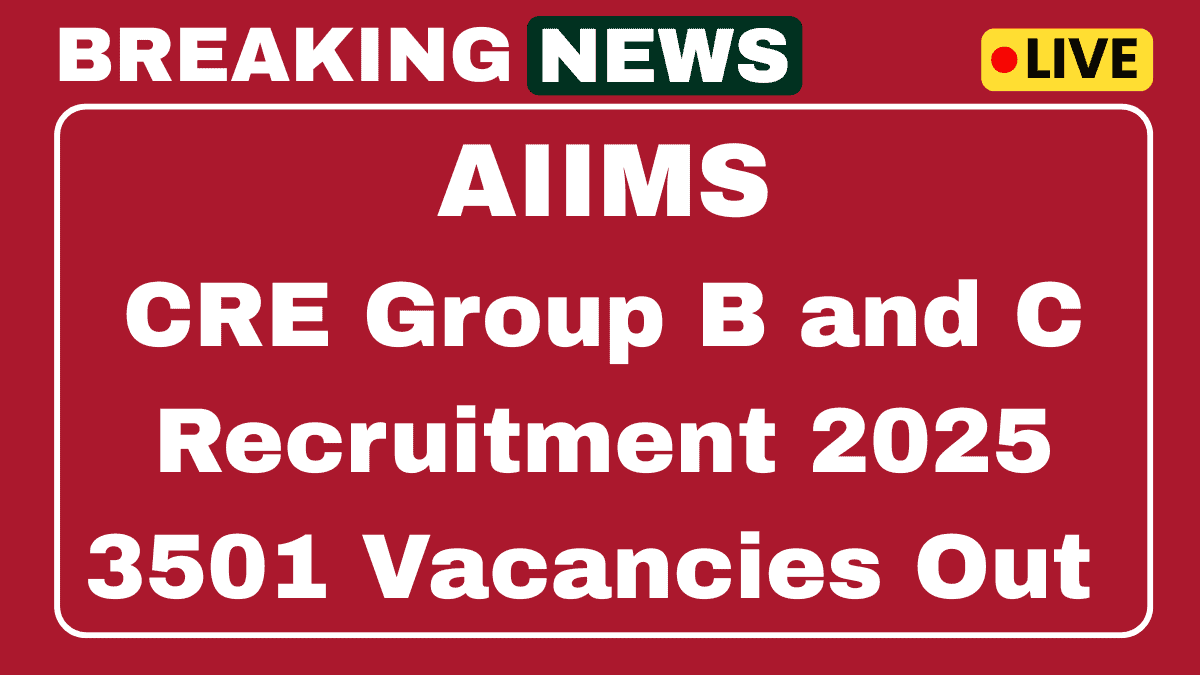 AIIMS CRE Group B and C Recruitment 2025
