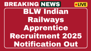 BLW Indian Railways Apprentice Recruitment 2025 Apply Online 374 Posts