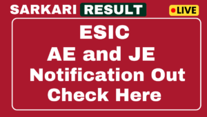 ESIC AE and JE Recruitment 2025