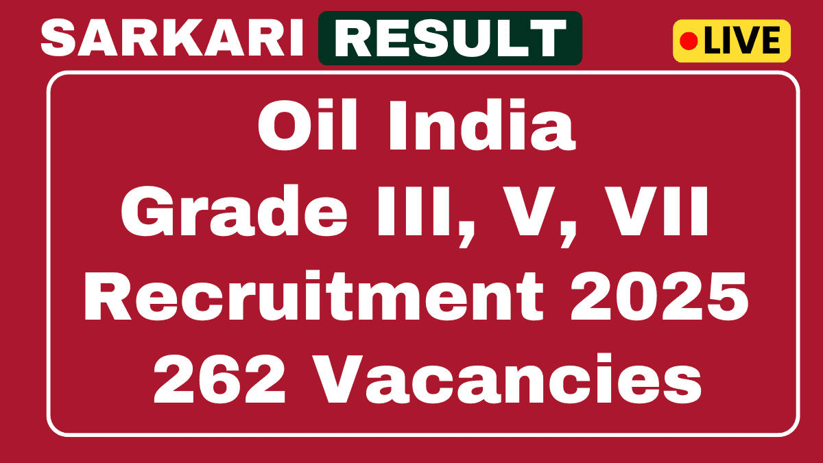 Oil India Workpersons Recruitment 2025