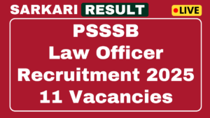 PSSSB Law Officer Recruitment 2025