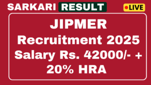JIPMER Senior Research Fellow Recruitment 2025
