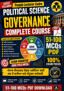 Governance MCQs PDF 51-100 Punjab Lecturer Cadre Political Science 2026-2027