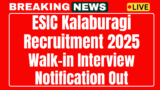 Esic Kalaburagi Recruitment 2025 Professor and Walk for 31POSTS