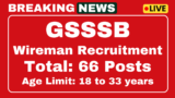 GSSSB Wireman Recruitment 2025 Online Form 66 Post
