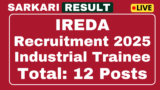 Ireeda Industrial Trainees Recruitment 2025 – Apply 12 posts online