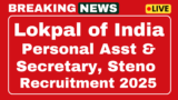 Notification for India’s Loktal Recruitment 2025 09 post