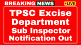 Notification for TPSC Sub Inspector 2025 39 posts of Excise Recruitment