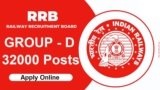 RRB Group D Recruitment 2025 Notification for 32000 Posts, Apply Online