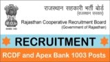 Rajasthan CRB Recruitment 2025 Rajfed, RCDF & Apex Bank 1003 Posts